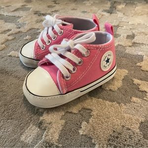 PINK CONVERSE STYLE BABY SHOES SNEAKERS LITTLE GIRL TENNIS SHOES CUTE CHUCKS